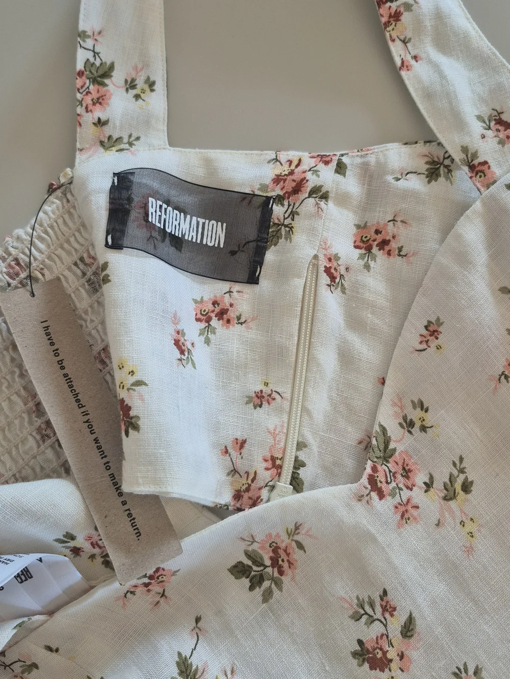 NWT Reformation Cream Set Floral Crop Top & Cropped Wide-Leg Pants, Size 8